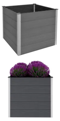 Produktbild von Garten-Hochbeet WPC 100x100x91cm Blumentopf Pflanzgefäß Blumenkasten Grau