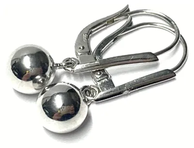 Produktbild von Ohrring Silber 925 rhodiniert Ohrhänger poliert Kugel 7mm