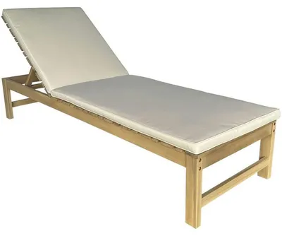 Image de PROLOISIRS : Transat Balito en acacia , avec coussin en polyester amovible de 5 cm, dossier réglable, pour 1 personne