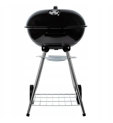 Image de Barbecue de jardin au charbon de bois avec couvercle 43 x 43 cm, barbecue sur roulettes