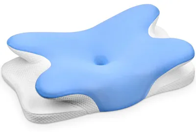 Produktbild von Omgoods – Ergonomisches Memory-Schaum-Kissen – Unterstützung für Seitenschläfer, Rückenschläfer und Bauchschläfer – 69 x 37 x 9/12 cm