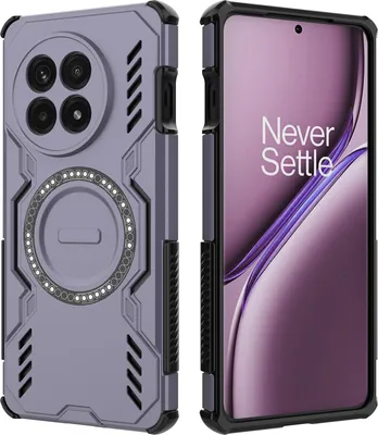 Produktbild von Magnetisch Hülle für OnePlus Ace 5, Hybrid PC TPU Bumper Stoßfestes Loch Wärmeableitung Handyhülle Lila