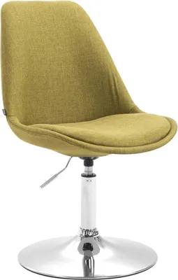 Immagine prodotto di Sedia da pranzo con rivestimento in tessuto - poltrona lounge - girevole a 360° con altezza della seduta regolabile. Colore: Verde | Colore base: Cromo