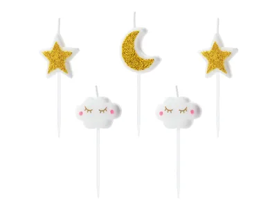 Obrázok produktu pre Tortové sviečky Little Star, 5ks Party Deco
