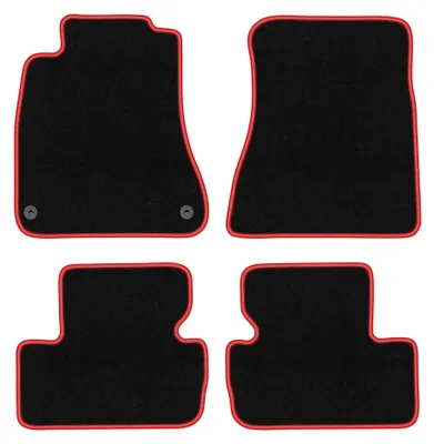 Produktbild von Velours-Fußmatten für Lexus IS II 2005-2013 (Limousine) – 4-tlg, Schwarz/Rot, passgenau – Wielganizator CARLUX
