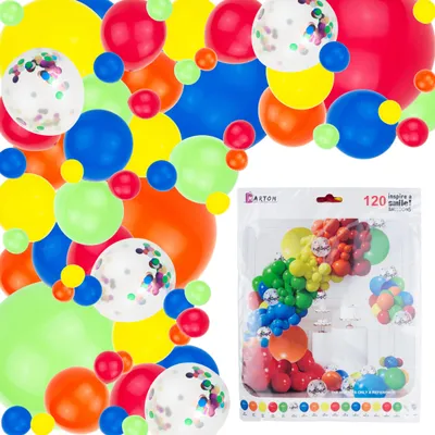 Produktbild von Ballongirlande Set Bunte Ballons 120 Elemente Konfetti Geburtstagsparty
