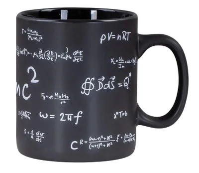 Produktbild von XXL Tasse 850ml Jumbotasse Steingut Schwarz Mathematik Mathe Formeln Kaffeetasse Kaffeebecher Lehrergeschenk Design Küchengeschirr Heißgetränke Kaffee