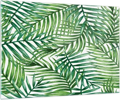Produktbild von Bilder auf glas - Palme Blatt grün - 100x70cm - Glasbilder - Wandbilder - Kunstdruck - zum Aufhängen bereit - Wanddekoration aus Glas - Glas Bilder - Wandbild auf Glas - Einteilig - GAA100x70-3777