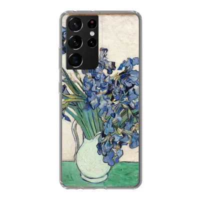 Produktbild von MuchoWow® Handyhülle Schutzhülle Hülle für Samsung Galaxy S21 Ultra Stilleben mit Schwertlilien - Vincent van Gogh Silikon Softcase Handy Hülle - Mobiltelefon