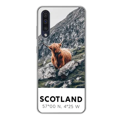 Produktbild von MuchoWow® Handyhülle Schutzhülle Hülle für Samsung Galaxy A50 Schottland - Schottische Highlander - Berge Silikon Softcase Handy Hülle - Mobiltelefonhülle