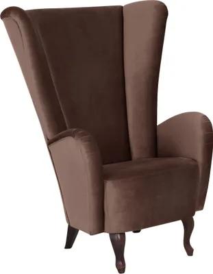 Produktbild von Hochlehnsessel Kailey Bezug Samtvelours Buche nussbaum dunkel / braun 21196