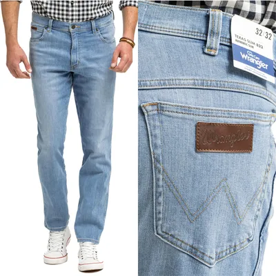 Produktbild von WRANGLER, Herren Jeanshosen, Straight fit, TEXAS SLIM, W32 L32, Blau, Jeans, baggyjeans, buggy