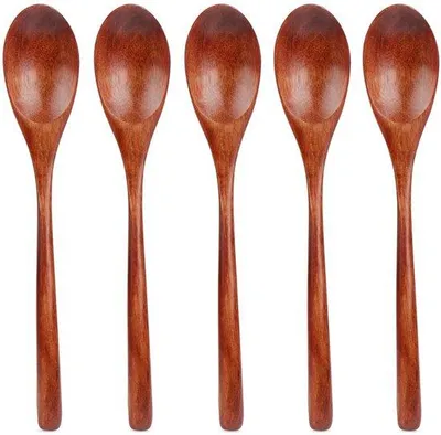Zdjęcie produktu dla Łyżka drewniana o długości 22,5 cm do gotowania i jedzenia