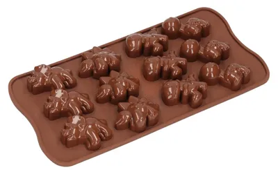 Produktbild von Schokoladenform Pralinenform Backform Silikon DINOSAURIER 3x4=12 Mulden a 8ml