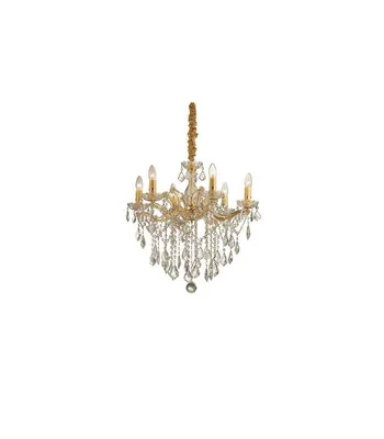 Produktbild von Florian Klassischer Kronleuchter Metall-Kristall Gold 6 Lichter E14