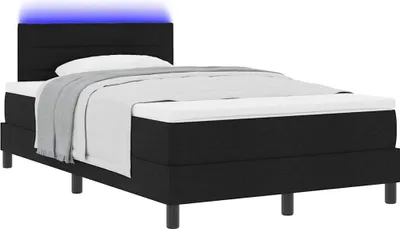 Produktbild von Boxspringbett mit Matratze mit LED Schwarz 120 x 200 cm Stoff