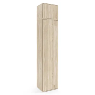 Produktbild von Kleiderschrank 45 cm "Modulo" mit Schrankaufsatz, Mehrzweckschrank, Sonoma Eiche, Push-to-Open-System, Modernes Design