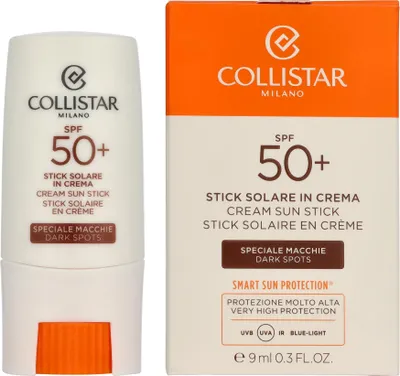 Zdjęcie produktu dla Collistar Corrective Protection Cream Sun Stick SPF 50+, Sztyft z filtrem przeciwsłonecznym, Twarz, Pałeczka, Ochrona, Skóra wrażliwa, Skóra uniwersalna, 9 g