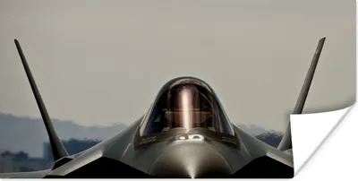 Produktbild von MuchoWow® Poster Düsenjäger - Flugzeug - Silber 80x40 cm - Wanddeko