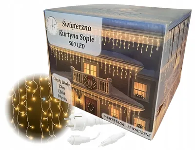 Immagine prodotto di Luci LED 500 - 23 m - Ghirlanda luminosa a ghiaccioli per esterni, bianco caldo