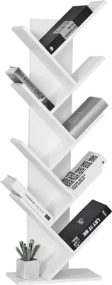 Produktbild von Mondeer Bücherregal mit 9 Ebenen aus Holz 40 x 20 x 127 cm Weiß