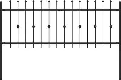 Produktbild von vidaXL Spießzaun Asten Schwarz 200 x 130 cm Pulverbeschichteter Stahl
