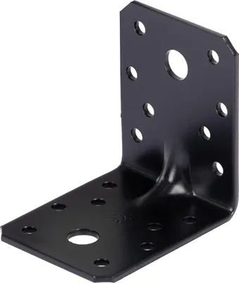 Produktbild von Alberts Schwerlast-Winkelverbinder Sicke  (Set 50 Stück) - verzinkt - schwarz - kunststoffbeschichtet - 70 x 70 x 55 mm, schwarz