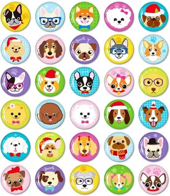 Produktbild von 30er Pack Dekorative Hunde Magneten für Kühlschrank, Büro, Whiteboard und Klassenzimmer, Weiß