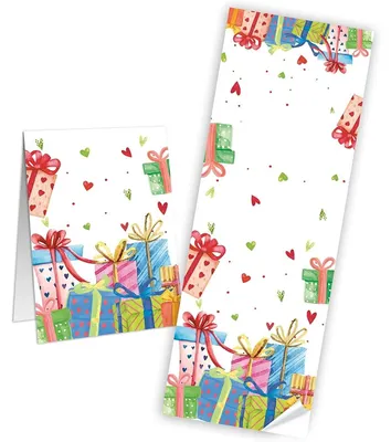 Produktbild von Logbuch-Verlag 10 Geschenkaufkleber bunt 7,2 x 21 cm längliche Aufkleber Banderolen Sticker Etiketten f. Geschenke Geburtstag Verpackung Geschenkverpackung10 Stück