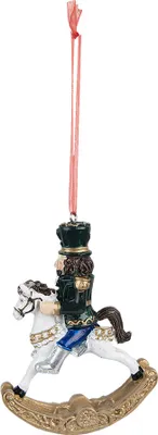 Produktbild von Clayre & Eef Weihnachtsanhänger Nussknacker 10 cm Grün Kunststoff