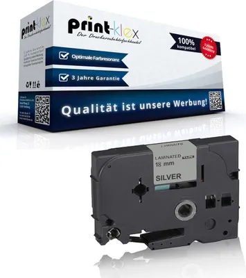 Produktbild von Print-Klex Kompatibles Schriftband kompatibel mit Brother TZE-941 P-TouchH300 P-TouchH300Li P-TouchH300Series P-TouchH500 P-TouchH500Li P-TouchH500Series 18 mm x 8m TZE 941 TZE941 Schriftkassette BK/S - Eco Print Serie