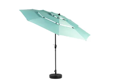Produktbild von MODFU Sonnenschirm Gartenschirm Ampelschirm Balkonschirm mit Kurbel, Strandschirm Sonnenschutz 294x294 cm(L × B)Hellgrün(Ohne Basis)