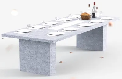 Produktbild von Casa Padrino Luxus Esstisch mit Bioethanol Kamin 300 x 115 x H. 75 cm - Verschiedene Farben - Esszimmertisch - Gartentisch - Esszimmer Möbel - Garten Möbel - Luxus Möbel - Luxus Einrichtung