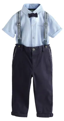 Productafbeelding van BAKER BY TED BAKER jongensset: overhemd, broek en riem, marineblauw/blauw. (artikelnummer: 98)
