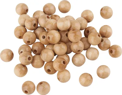 Produktbild von KNORR prandell Holzperlen 10 mm 50 Stück Naturperlen Bastelperlen Set