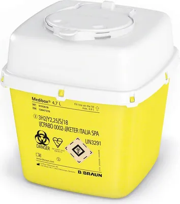 Productafbeelding van B. Braun Medibox, verzamelsysteem voor katheters, 4,7 liter.