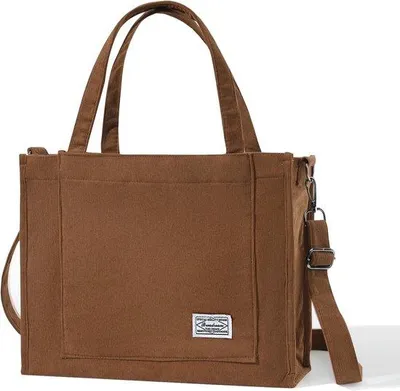 Productafbeelding van Famanu schoudertas met rits - Casual, retro, met afneembare schouderbanden