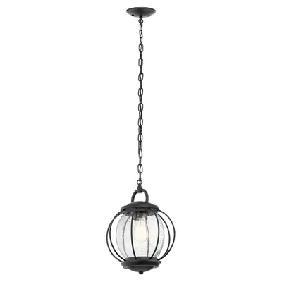 Zdjęcie produktu dla Lampa zewnętrzna wisząca Teksturowana czerń E27 60W Vandalia Kichler