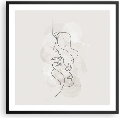 Produktbild von Gerahmtes Poster - Schwarzer Rahmen - Einzeilig Mann Frau - 60x60 cm - Wand Bild - Wanddeko - Wandbilder - Kunstposter - Wandposter - Bilderrahmen - Bilder - Kunstdruck - P2BAC60x60-4629