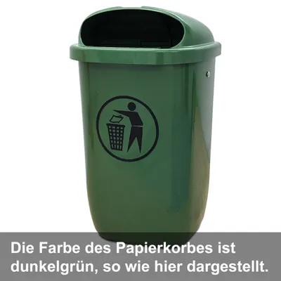 Produktbild von Abfallbehälter für den Außenbereich, 50 Liter, nach DIN 30713, Farbe: grün