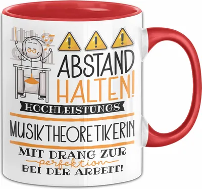 Produktbild von Musiktheoretikerin Tasse Geschenk Lustig Abstand Halten Hochleistungs-Musiktheoretikerin Mit Drang Zur Perfektion Bei Der Arbeit (Rot)