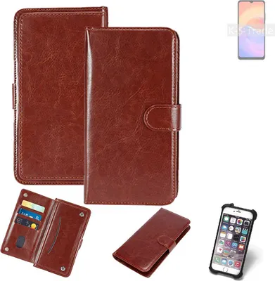 Produktbild von K-S-Trade 360° Hülle kompatibel mit ZTE Voyage 30S 5G braun Kunstleder Case BookCase WalletCase Kunstlederederhülle Handyhülle, Rundumschutz