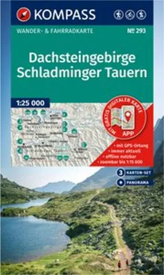Obrázok produktu pre KOMPASS Súbor turistických máp 293 Dachstein, Schladminger Tauern (3 mapy) 1:25 000
