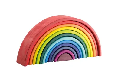Produktbild von Regenbogen Holzbögen Set 12er groß Holzbausteine