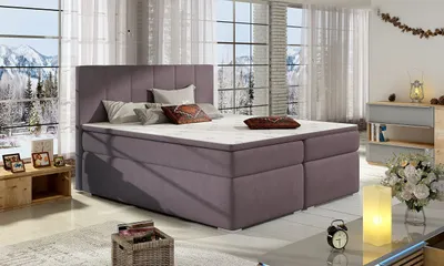 Produktbild von Boxspringbett Bali 140x200cm Polsterbett Bett Gewebe Künstleder Polsterbett Möbel 23 (Soro65)