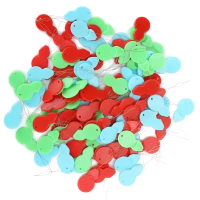 Immagine prodotto di 100 pezzi di infila ago in plastica, semplice strumento di cucito per anziani, in filo d'acciaio, strumento per il fai da te