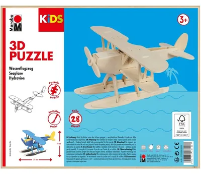 Zdjęcie produktu dla Marabu 317000000002 Puzzle 3D Marabu KiDS "Samolot morski", 28 elementów