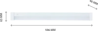 Produktbild von Spectrum LED Badleuchte AQUATICA eckig Weiß 60cm IP44 15W 1800lm Warmweiß 3000K mit Schalter