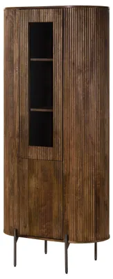 Immagine prodotto di MASSIVMOEBEL24 | Vetrina in legno di mango 80x45x180 laccato marrone BARCELONA #244