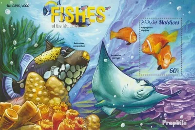 Produktbild von Briefmarken Malediven 2015 Mi Block 873 (kompl. Ausg.) postfrisch Fische der Malediven